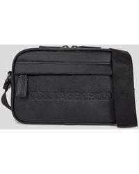 Karl Lagerfeld - K/Essential Umhängetasche Aus Leder, Herren, Größe - Lyst