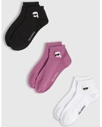 KARL LAGERFELD - Ikon Short Socks – 3-Pack, Multicoloured - Lyst