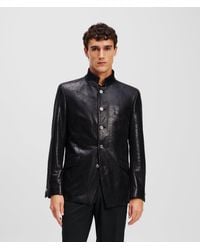 Karl Lagerfeld - Jacke Aus Kunstleder Mit Stehkragen, Herren, Größe - Lyst
