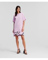 Karl Lagerfeld - Karl Signature Hem T-shirt Dress - Lyst