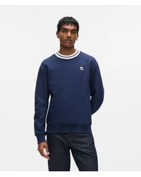 KARL LAGERFELD - Ikon Striped Neck Sweatshirt - Lyst