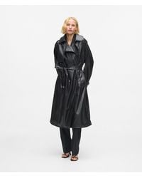 KARL LAGERFELD - Perforated Faux Leather Trench Coat - Lyst