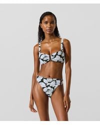 KARL LAGERFELD - Fan Print Bikini Top, Multicoloured - Lyst