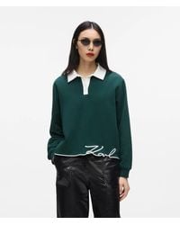 KARL LAGERFELD - Signature Polo Sweatshirt - Lyst