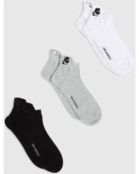 KARL LAGERFELD - Kameo Short Socks – 3-Pack, Multicoloured - Lyst
