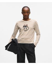 KARL LAGERFELD - Ikon Stripe Long-Sleeved T-Shirt - Lyst