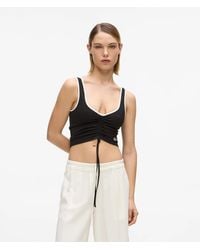 KL Jeans - V-Neck Ruched Tank Top - Lyst