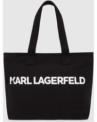 KARL LAGERFELD - Sac En Toile Avec Logo Extra-Large, Homme, Taille - Lyst