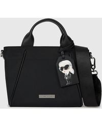 KARL LAGERFELD - Ikon Nylon Small Tag Tote Bag - Lyst