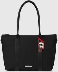 KARL LAGERFELD - Ikon Nylon Large Charm Tote Bag - Lyst