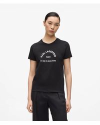 KARL LAGERFELD - Slim-Fit Rue St-Guillaume Glitter T-Shirt - Lyst