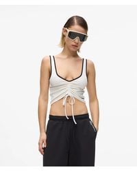 KL Jeans - V-Neck Ruched Tank Top - Lyst