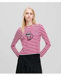 KARL LAGERFELD - Ikon Stripe Long-Sleeved T-Shirt - Lyst