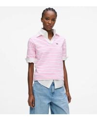 KARL LAGERFELD - Ikon Stripe Polo Shirt, Multicoloured - Lyst