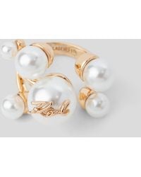 Karl Lagerfeld - K/signature Pearls Ring - Lyst