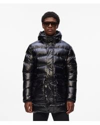 KARL LAGERFELD - Hooded Puffer Jacket - Lyst