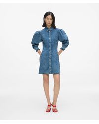 KL Jeans - Puff Sleeve Denim Dress - Lyst