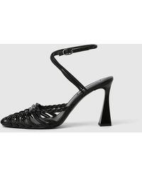 KARL LAGERFELD - Debutante Leather Heeled Sandals - Lyst