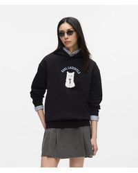 KARL LAGERFELD - Ikon Choupette Sketch Hoodie - Lyst