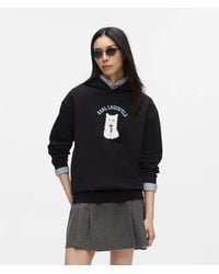KARL LAGERFELD - Ikon Choupette Sketch Hoodie - Lyst