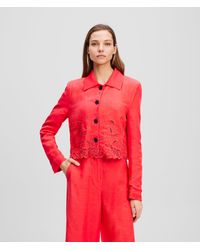 Karl Lagerfeld - Jacke Mit Cut-Out-Stickerei, Frau, Größe: X38 - Lyst