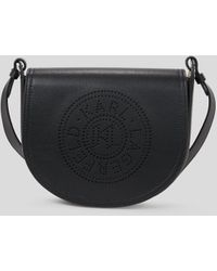 Karl Lagerfeld - K/circle Perforated Saddle Bag - Lyst