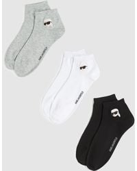 KARL LAGERFELD - Ikon Short Socks – 3-Pack, Multicoloured - Lyst