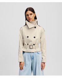 Karl Lagerfeld - Kurze Baumwoll-Twill-Jacke, Frau, Größe: X44 - Lyst