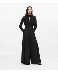 KARL LAGERFELD - Pleated, Long-Sleeved Jumpsuit - Lyst