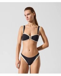 KARL LAGERFELD - Signature Piped Bandeau Bikini Top - Lyst