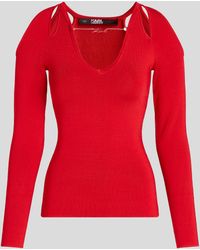 Karl Lagerfeld - Karl Signature Cutout Sweater - Lyst