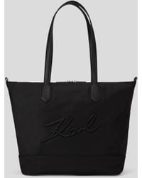 Karl Lagerfeld - K/Signature Mittelgrosse Tote-Bag Aus Nylon, Frau, Größe - Lyst