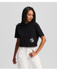 KL Jeans - Monogram Cropped T-Shirt - Lyst