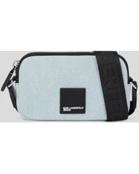 Karl Lagerfeld - Box Logo Mini Denim Crossbody Bag - Lyst
