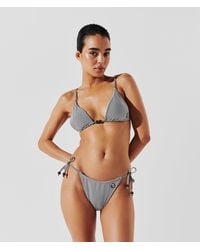 KARL LAGERFELD - Ikon Striped Triangle Bikini Top - Lyst