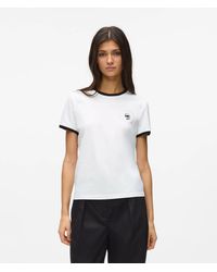 KARL LAGERFELD - Ikon Small Circle Logo T-Shirt - Lyst