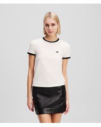KARL LAGERFELD - Ikon Contrast Piping T-Shirt - Lyst