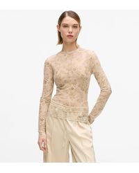 KL Jeans - Long-Sleeved Floral Mesh T-Shirt - Lyst