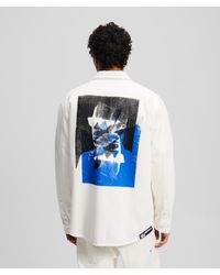 Karl Lagerfeld - Überhemd Aus Denim Mit Karl-Print, Mann, Größe - Lyst