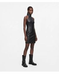 KL Jeans - Faux-Leather Halter Dress - Lyst