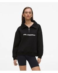 KARL LAGERFELD - Logo Athleisure Half-Zip Sweatshirt - Lyst