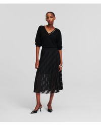 Karl Lagerfeld - Mesh Pleated Skirt - Lyst