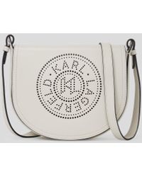 Karl Lagerfeld - K/circle Perforated Saddle Bag - Lyst