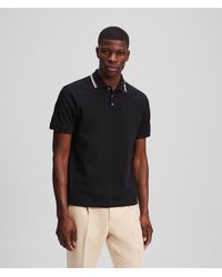 KARL LAGERFELD - Contrast Piping Polo Shirt - Lyst