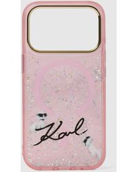 KARL LAGERFELD - Ikon Choupette Glitter Iphone 17 Pro Case - Lyst
