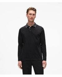 KARL LAGERFELD - Monogram Collar Polo Shirt - Lyst