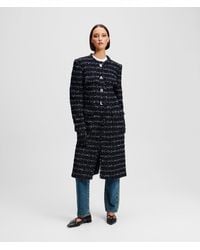 Karl Lagerfeld - Langer Bouclé-Mantel, Damen, Größe - Lyst