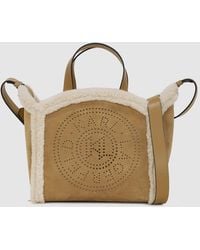 KARL LAGERFELD - K/Circle Small Shearling Tote Bag - Lyst