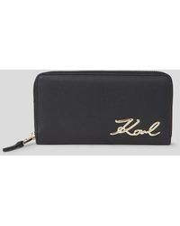 Karl Lagerfeld - K/signature Continental Zip Wallet - Lyst