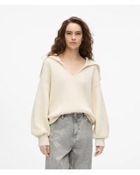 KARL LAGERFELD - Wide Collar V-Neck Sweater - Lyst